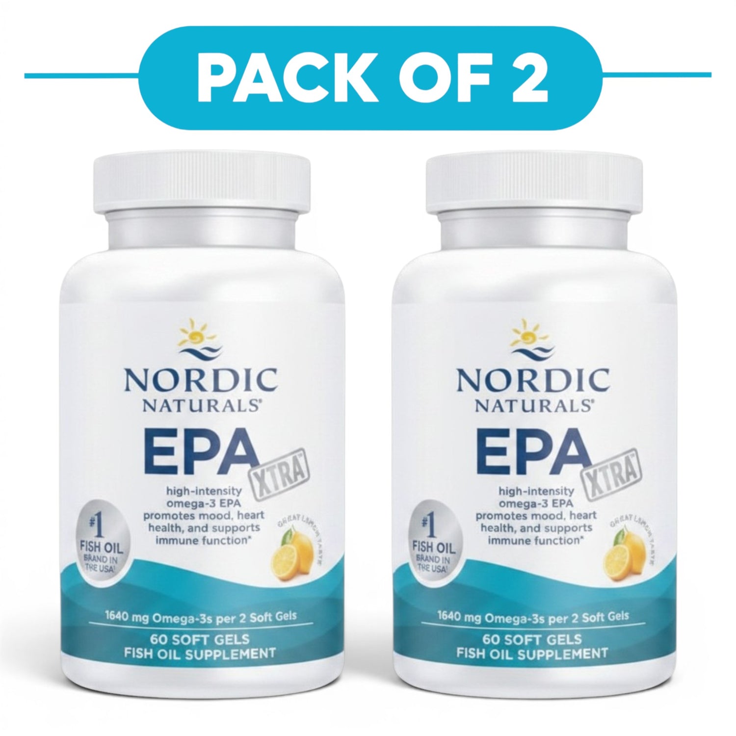Nordic Naturals EPA Xtra Fish Oil 60 Soft Gels Pack of 2