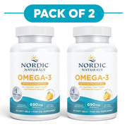 Nordic Naturals Omega-3 Fish Gelatin Lemon 60 Soft Gels Pack of 2
