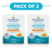 Nordic Naturals Zero Sugar Ultimate Omega 1200mg 54 Gummies Pack of 2