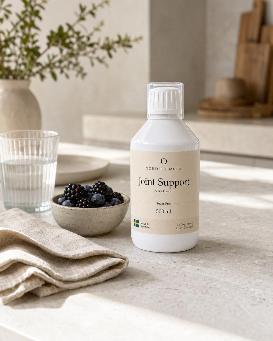 Nordic Omega Joint Support Liquid Collagen Sugar Free Berry Flavour 500ml liquid supplement
