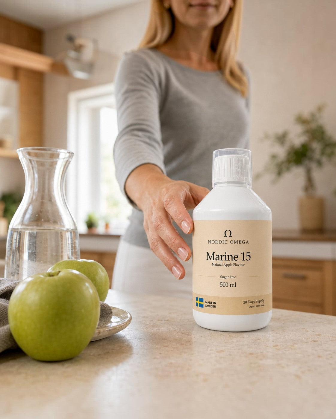 Nordic Omega Marine Collagen 15 Sugar Free Natural Apple Flavour 500ml liquid supplement