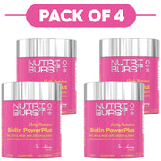 Nutriburst Biotin PowerPlus 2500mcg Strawberry Gummies 60 Count Pack of 4