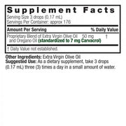 Nature’s Answer Oil of Oregano Leaf Alcohol-Free Liquid Extract 30ml supplement facts label