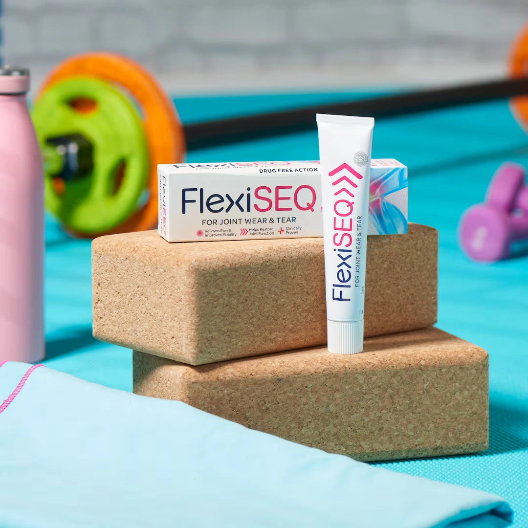 FlexiSEQ Topical Gel for Joint Comfort, large 100g tube & box.