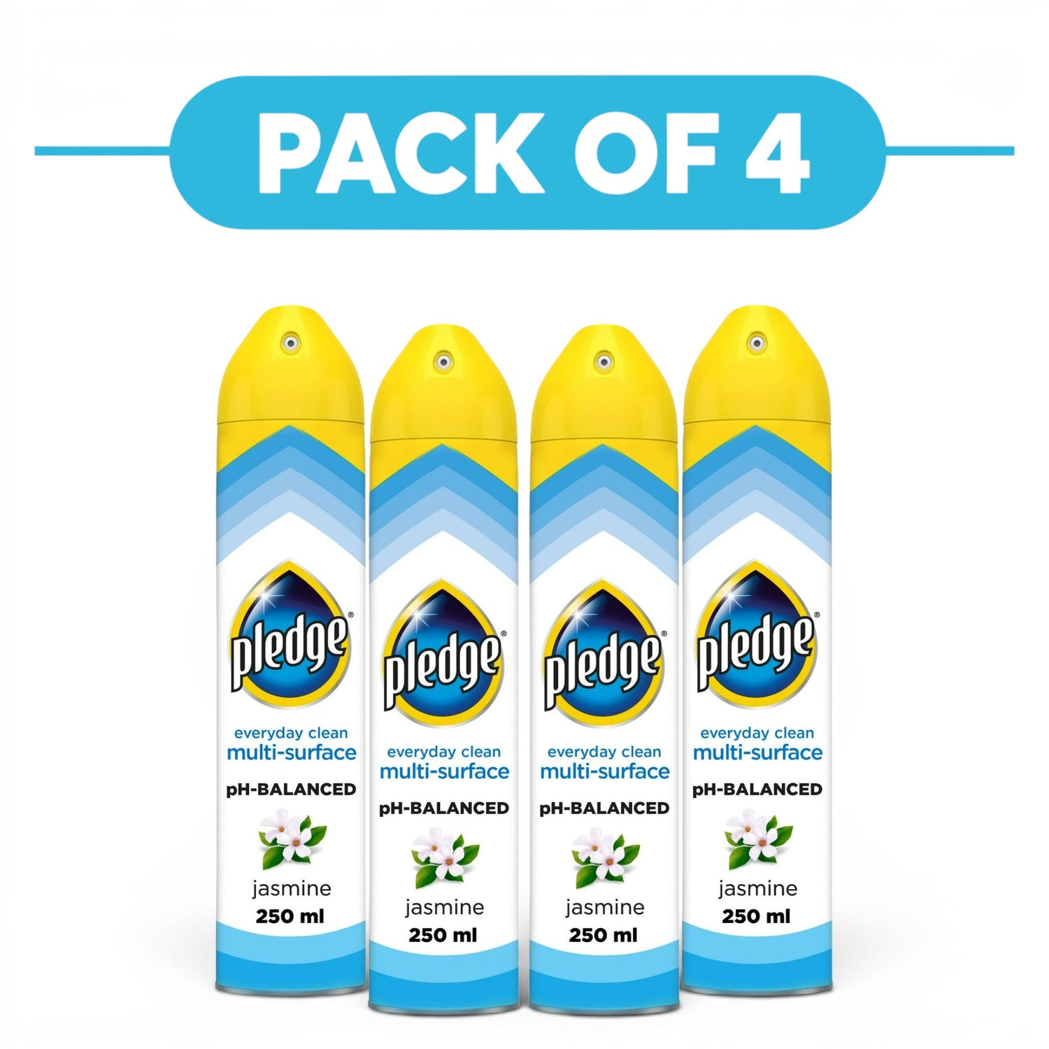Pledge Everyday Clean Multi-Surface Cleaner Spray Jasmine 250ml Pack of 4