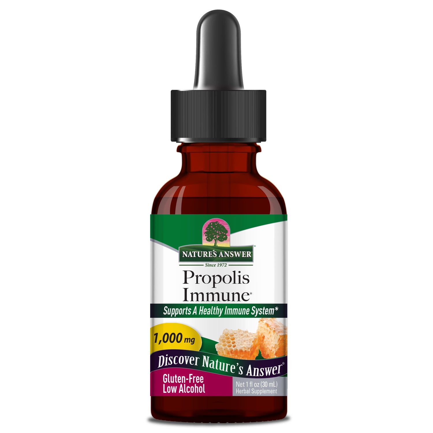 Nature’s Answer Propolis Resin Liquid Extract with Alcohol 30ml bottle front view on a white background