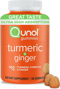 Qunol Turmeric Ginger Gummies Tangerine 60 Count