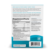 Supplement facts for high-potency omega-3 gummy chews.