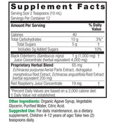 Nature’s Answer Sambucus Kids elderberry supplement facts 120ml bottle