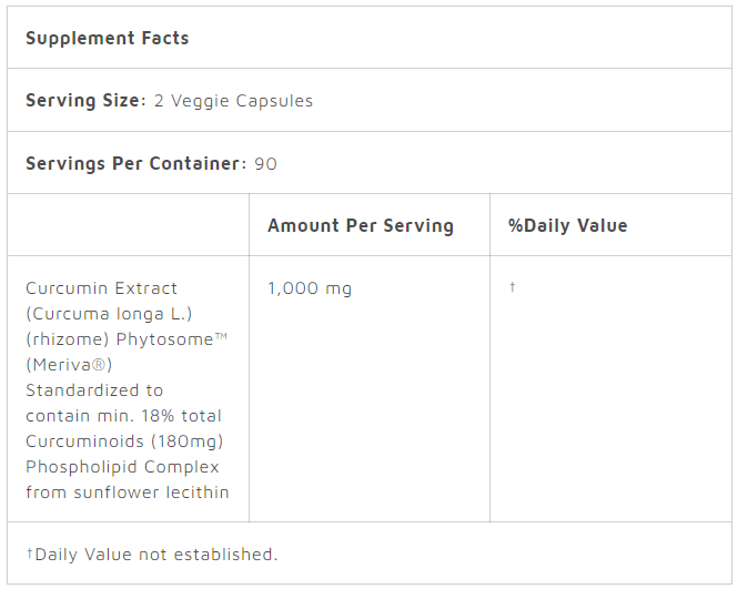 DOCTOR'S BEST Curcumin Phytosome with Meriva