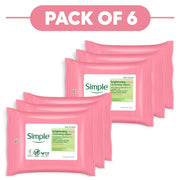 Simple Kind to Skin Brightening Cleansing Wipes 20 Wipes Pack of 6
