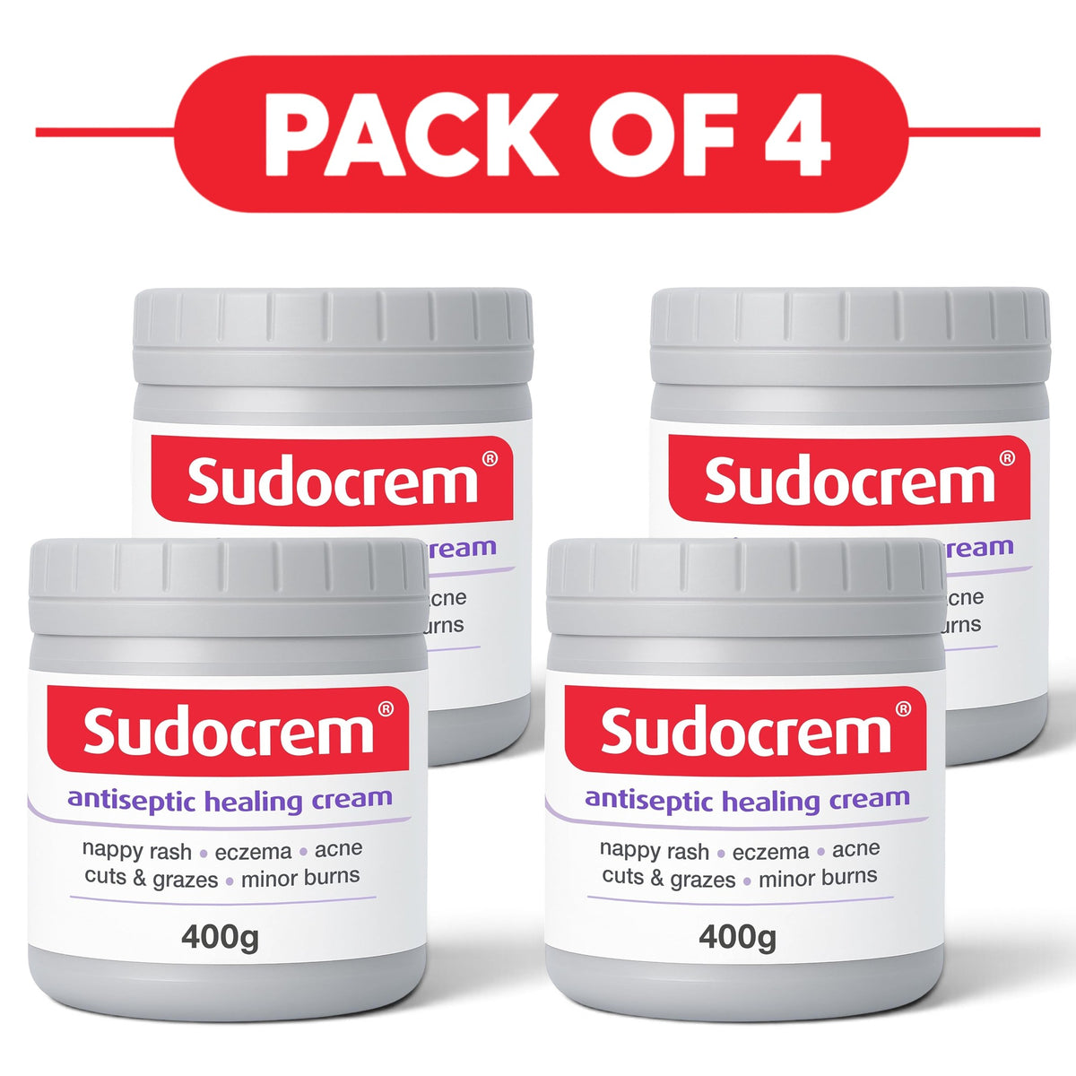 Sudocrem Antiseptic Cream with Zinc Oxide 400g Pack of 4