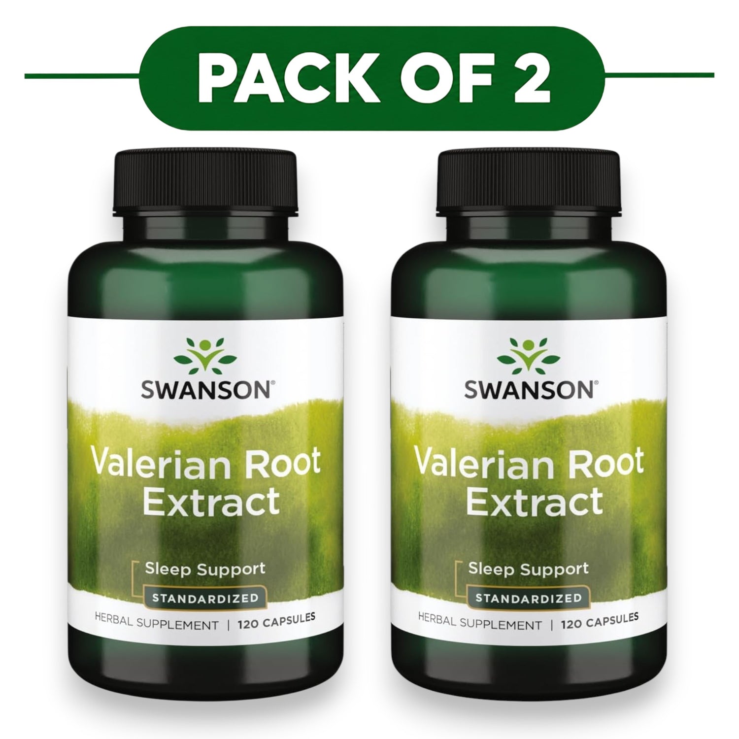 Swanson Valerian Root Extract 120 Capsules Pack of 2