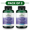 Swanson Complesso Triplo di Magnesio 400mg 100 Capsule Vegane Confezione da 2