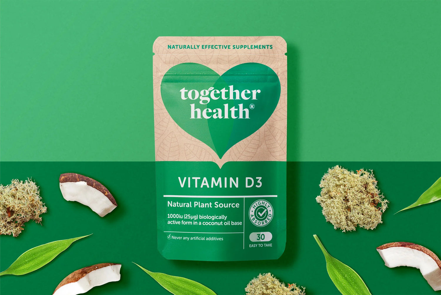 Together Health Vitamina D3 Vegana 1000 UI da Lichene - 30 Capsule