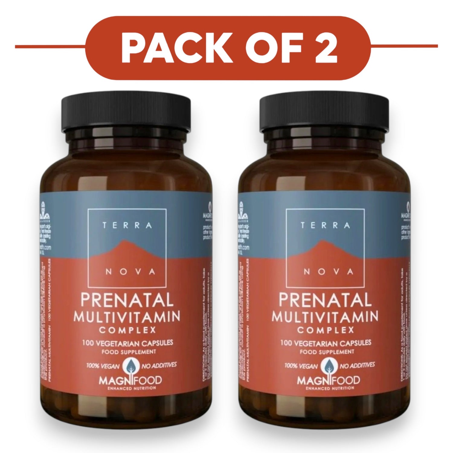 Terranova Prenatal Multivitamin Complex 100 Vegetarian Capsules Pack of 2