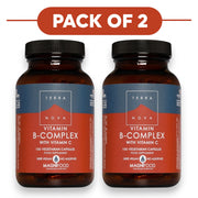 Terranova Vitamin B-Complex with Vitamin C 100 Vegetarian Capsules Pack of 2