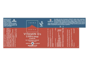 Supplement facts & ingredients image: Terranova Vitamin D3 2000IU supplement facts ingredients vegan capsules 100 count
