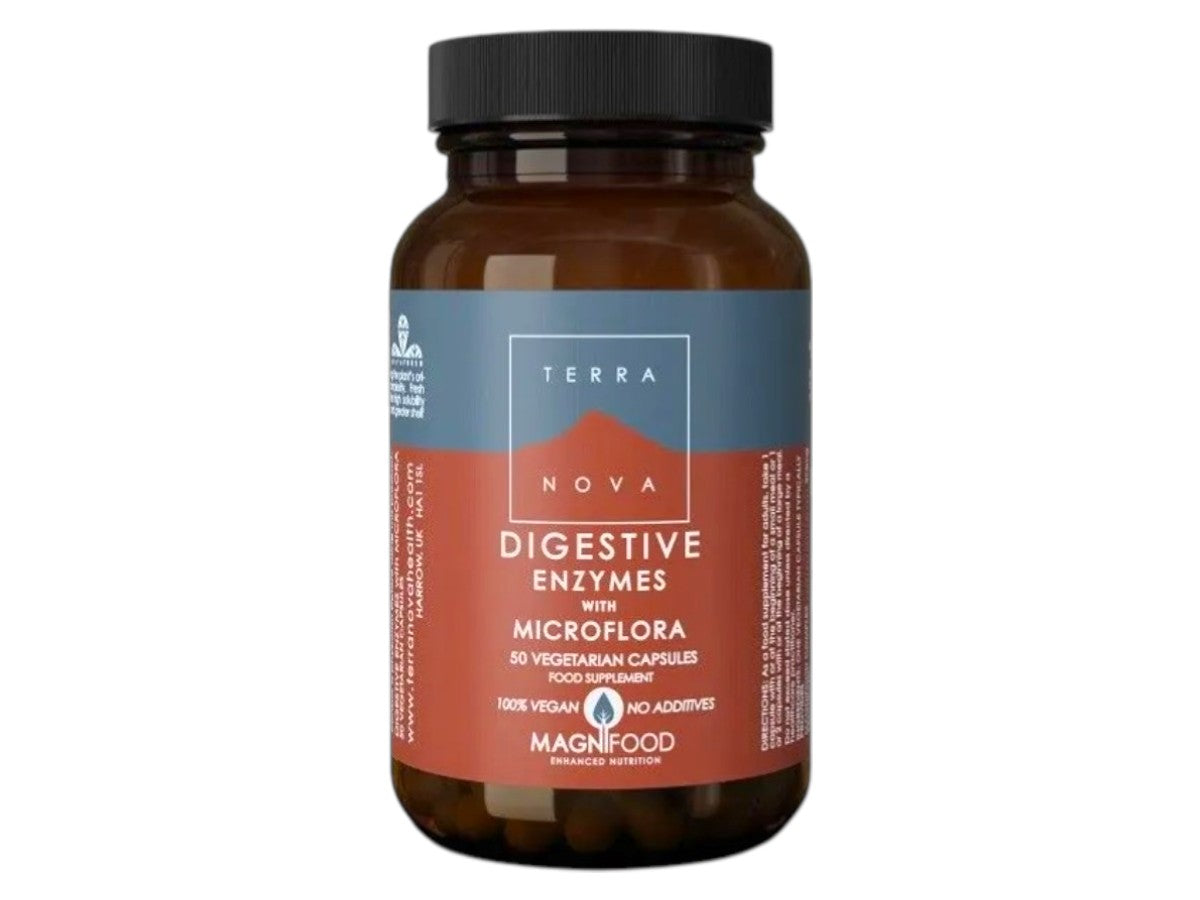 Terranova Digestive Enzymes with Microflora 50 Vegetarian Capsules