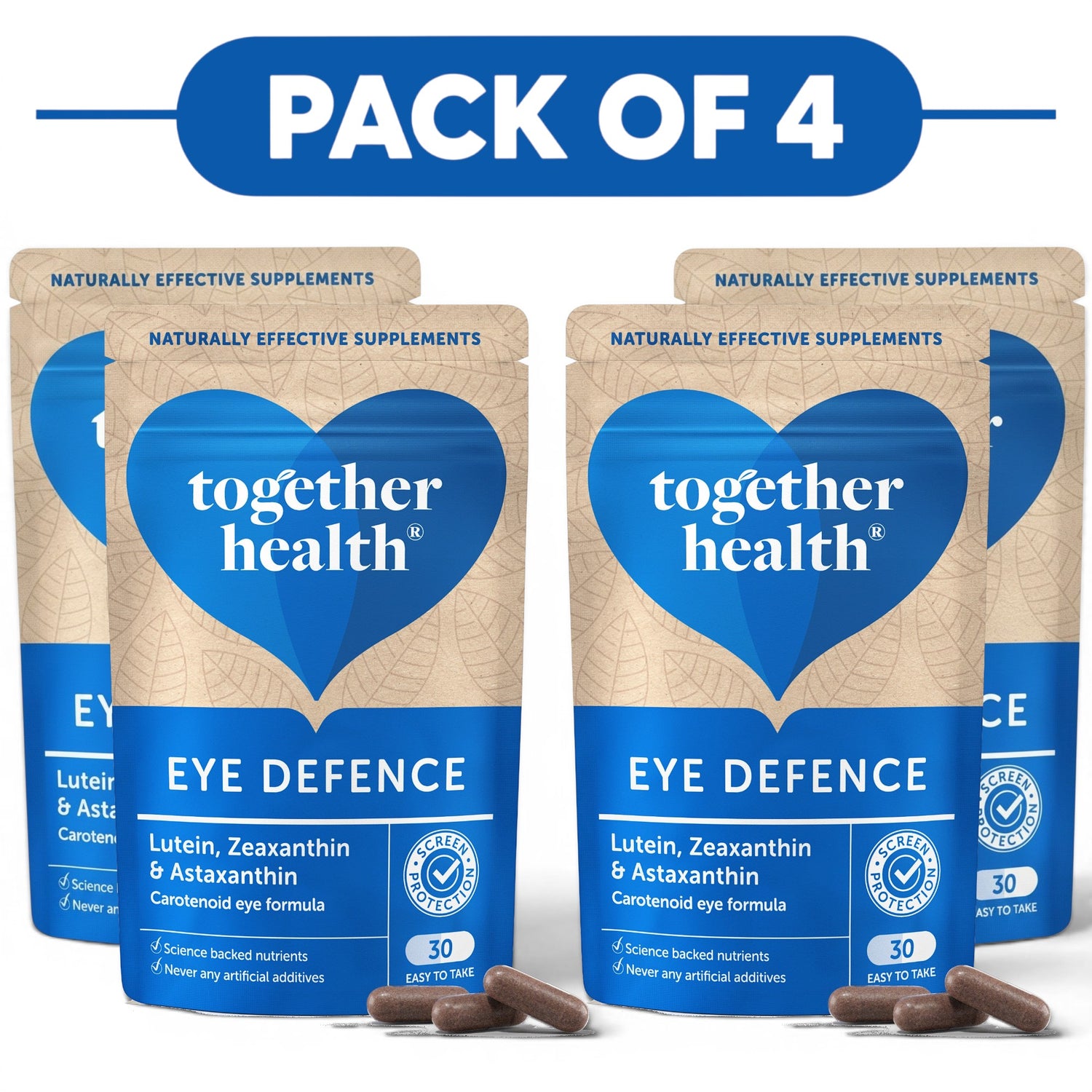 Together Health Eye Defence Lutein Zeaxanthin Astaxanthin 30 Capsules Pack of 4