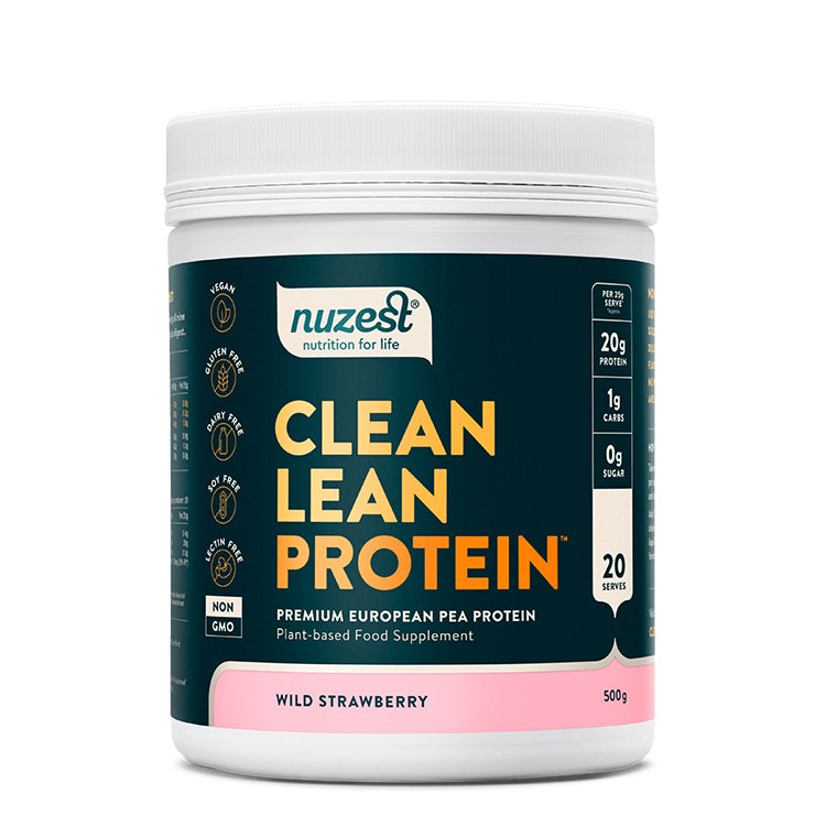 Nuzest Clean Lean Pea Protein Powder tub, Vegan & Allergen-Free. 500g