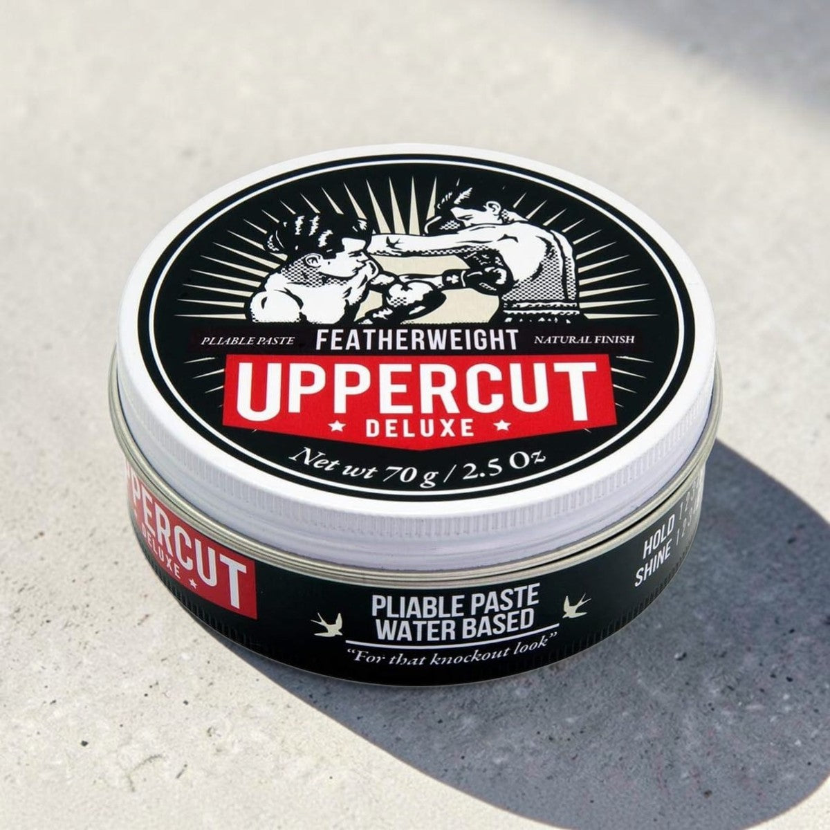 Uppercut Deluxe Featherweight Fiber Paste 70g jar firm hold styling paste packaging