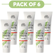 Urtekram Fluoride Free Tea Tree Toothpaste 75ml Pack of 6