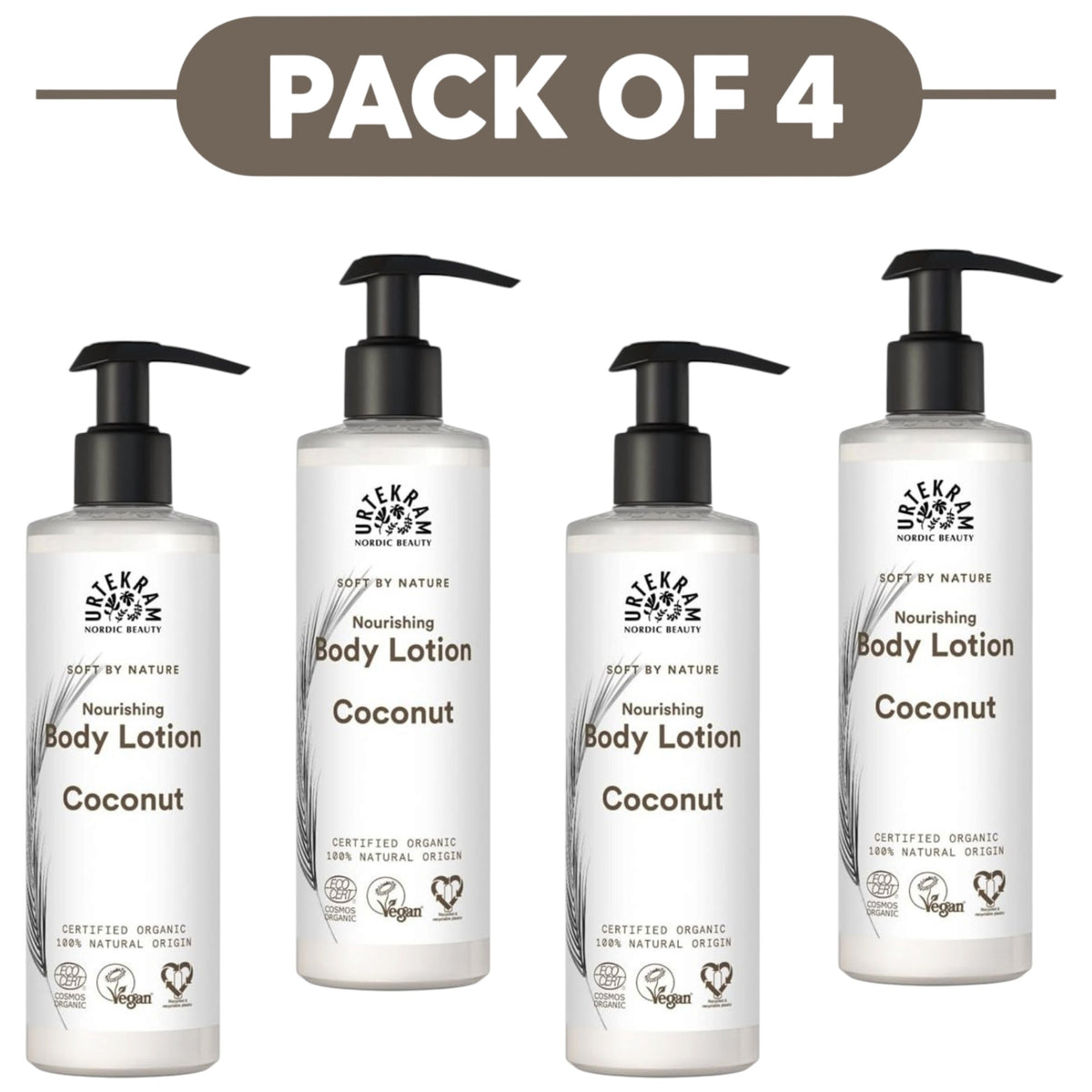 Urtekram Nourishing Coconut Body Lotion 245ml Pack of 4
