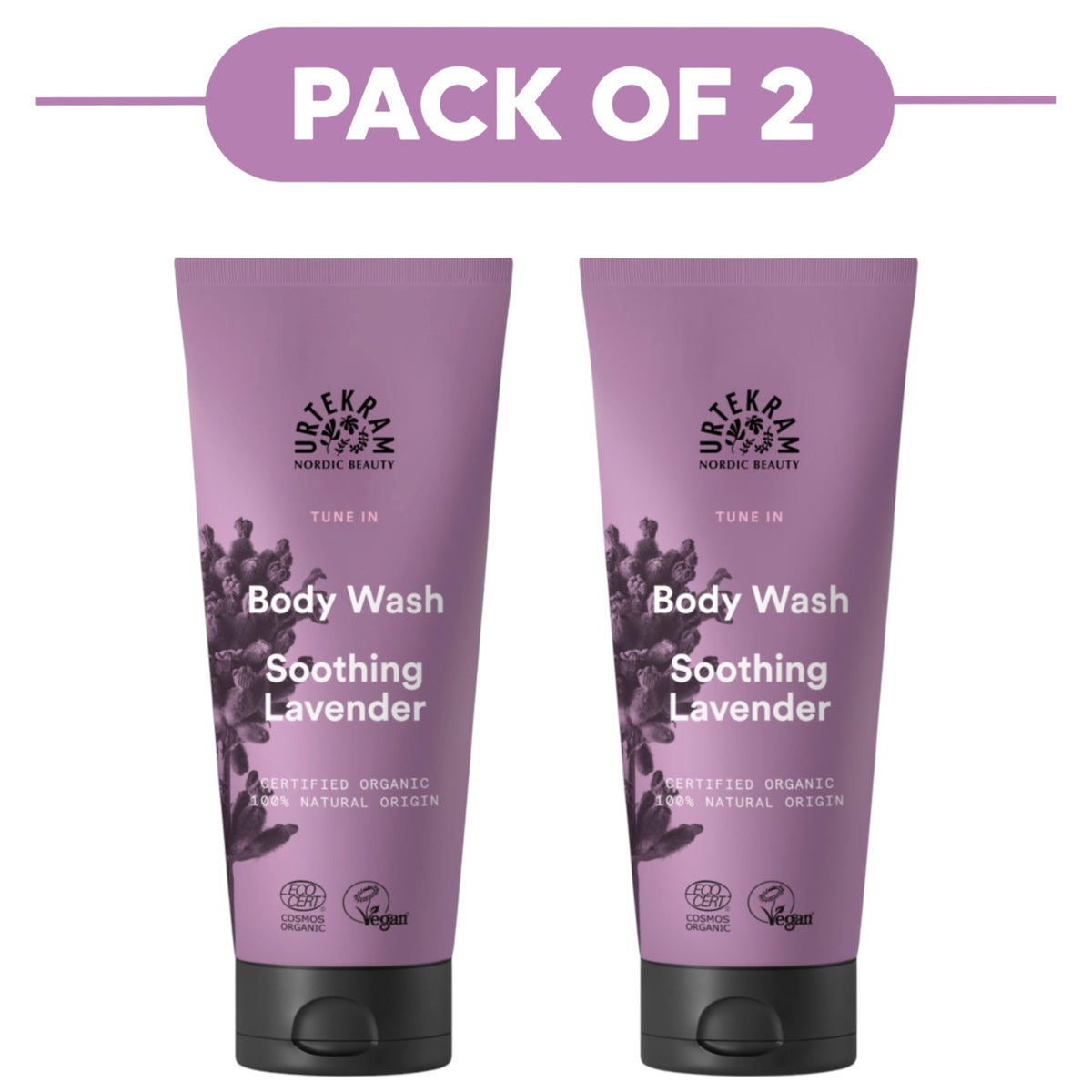 Urtekram Soothing Lavender Body Wash 200ml Pack of 2
