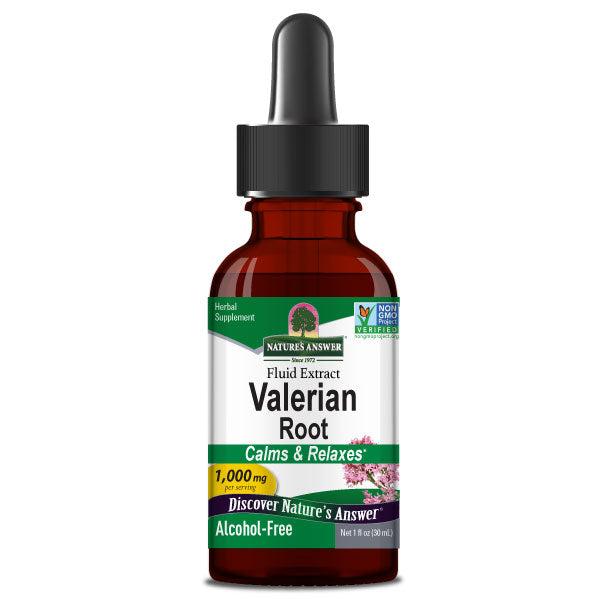 Nature’s Answer Valerian Root alcohol-free liquid extract 30ml bottle front label