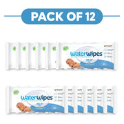 WaterWipes Sensitive+ Newborn Baby Wipes 99.9% Water 60 Wipes Pack of 12