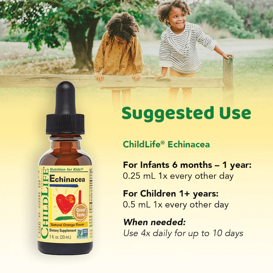ChildLife Essentials Echinacea drops usage instructions kids liquid 30ml
