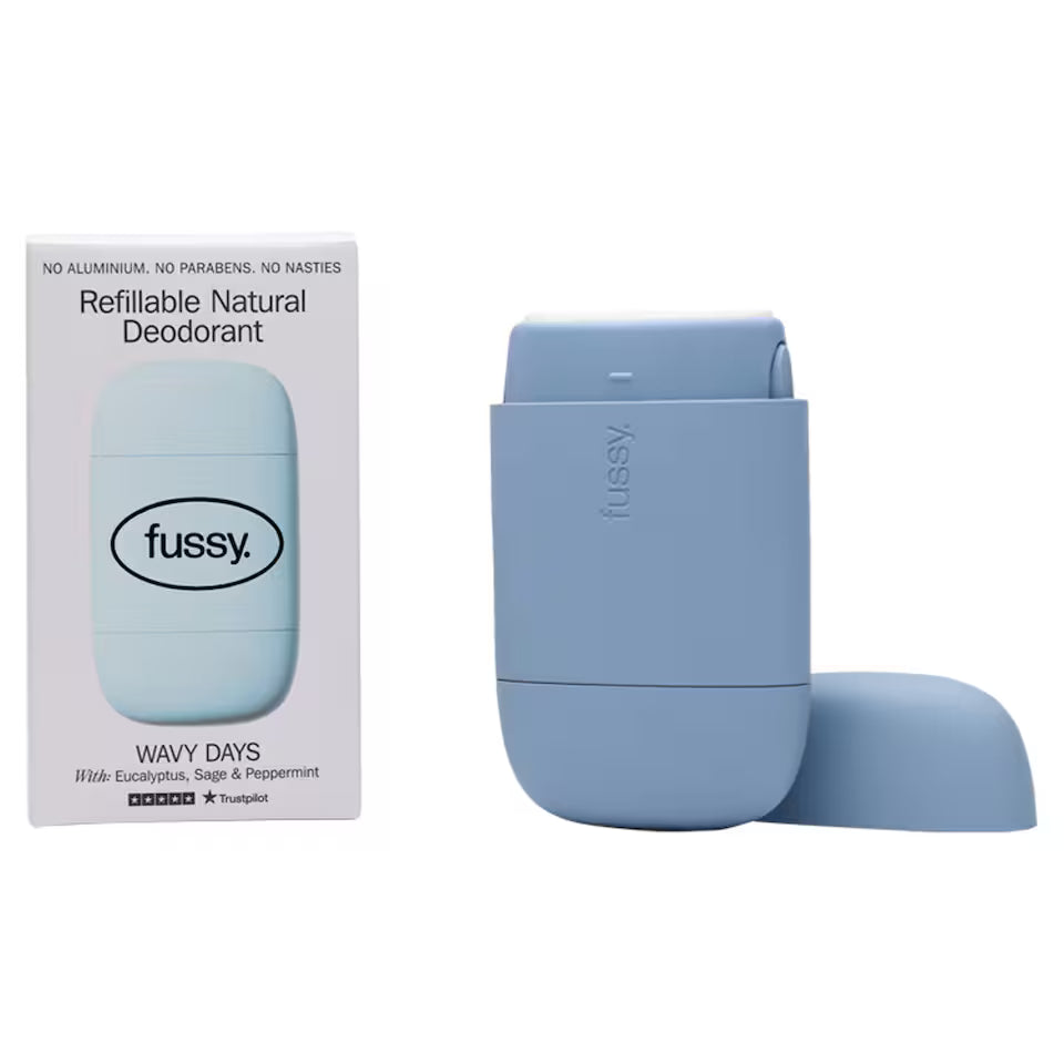 Fussy Refillable Natural Deodorant Wavy Days reusable deodorant with case 40g