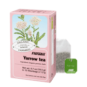 Floradix Yarrow Herbal Teabag & box showing 15 organic teabags.