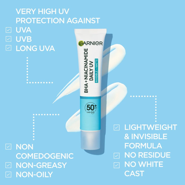 Supplement facts & ingredients image: Garnier UV fluid ingredients label SPF50 plus bottles 3 pack