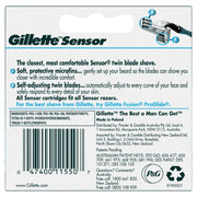 Gillette Sensor Excel Razor Blade Refills 5 Count packaging barcode image