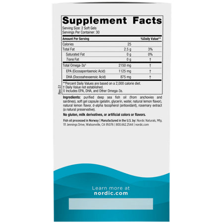 Nordic Naturals Ultimate Omega 2X - 2150mg Omega-3 Softgel al Limone