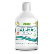 Front image: Swedish Nutra Cal-Mag liquid calcium magnesium lemon flavour 500ml bottle