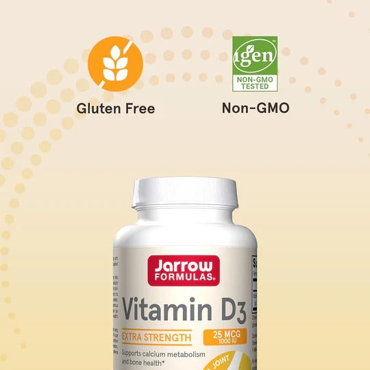 Jarrow Formulas Vitamin D3 25mcg 1000 IU Softgels - 200 Count