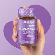 Novomins Night Time Gummies Sugar Free Raspberry 60 Count natural raspberry flavour 2 per day gummies