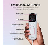 Shark CryoGlow LED Light Therapy Mask, universal-size Lilac Chill mask, 1 mask, remote control directions for use