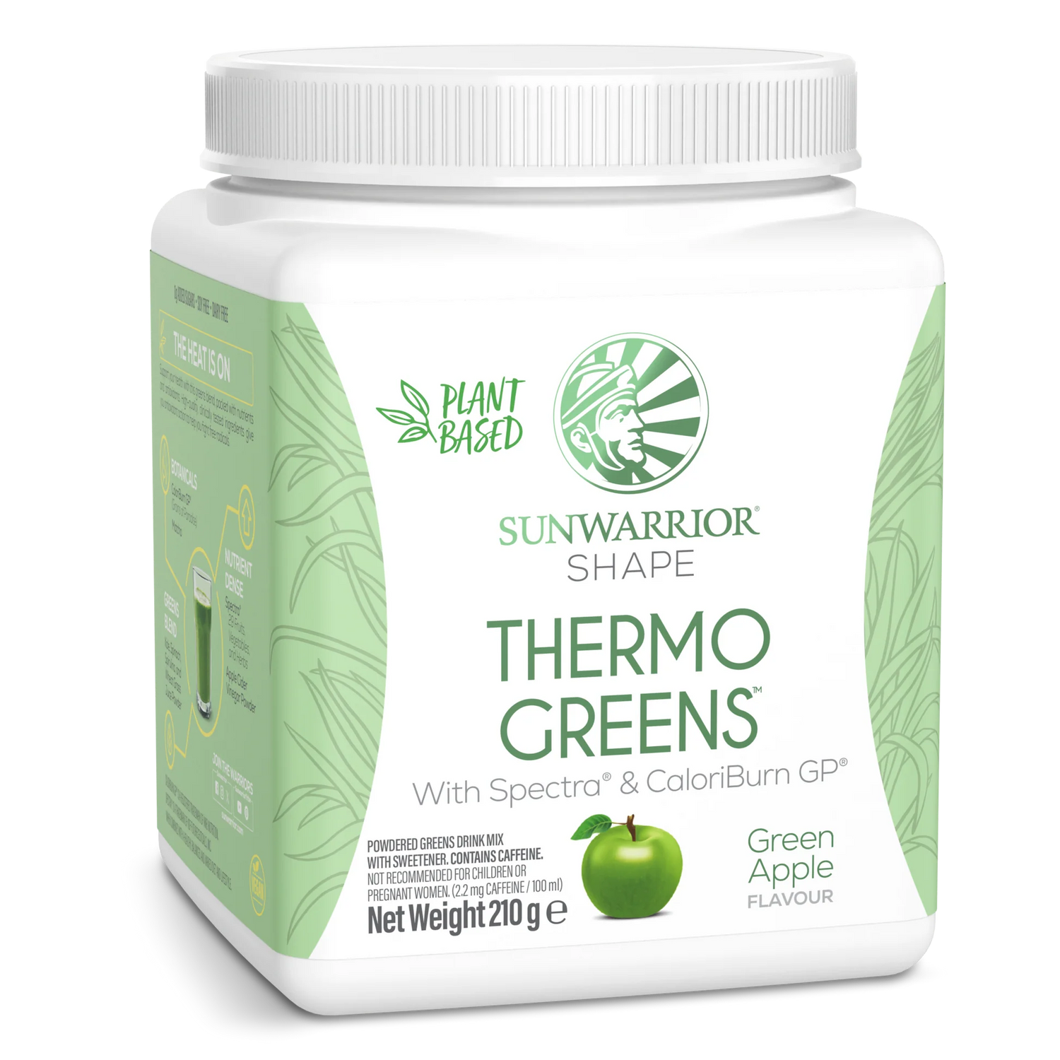 Sunwarrior Shape Thermo Greens green apple plant based greens powder tub 210g