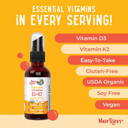 MaryRuth's Vitamin D3 K2 spray unflavoured 30ml daily routine use