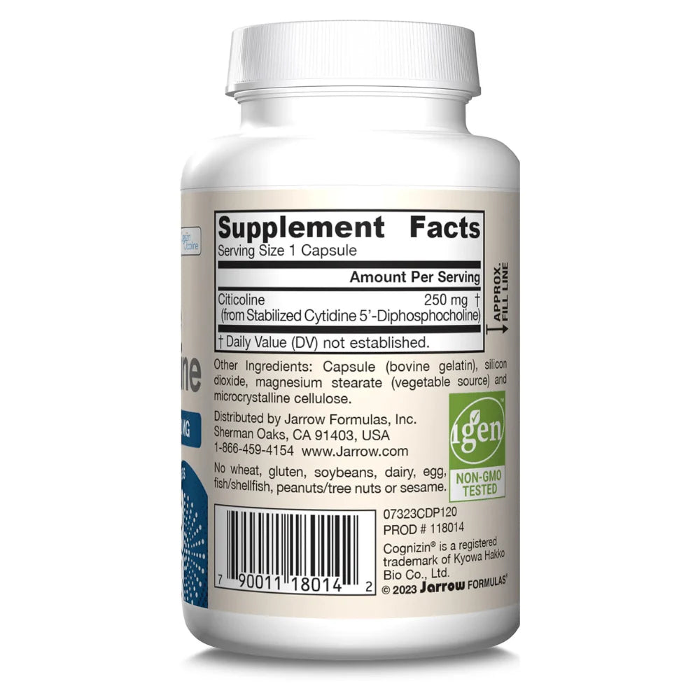 Barcode Image: Jarrow Formulas Citicoline CDP Choline 250mg capsules barcode 120 count