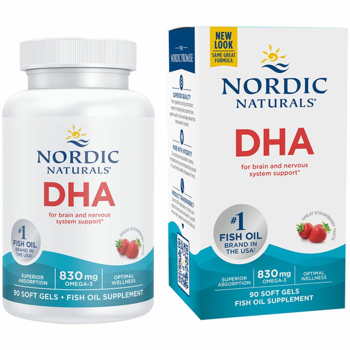 Nordic Naturals DHA Omega-3 830mg, Non-OGM - Softgel al gusto fragola