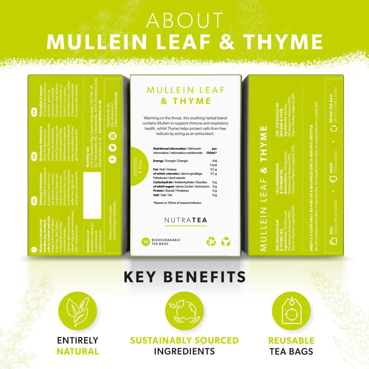 Nutra Tea: Mullein Leaf & Thyme Respiratory & Immunity