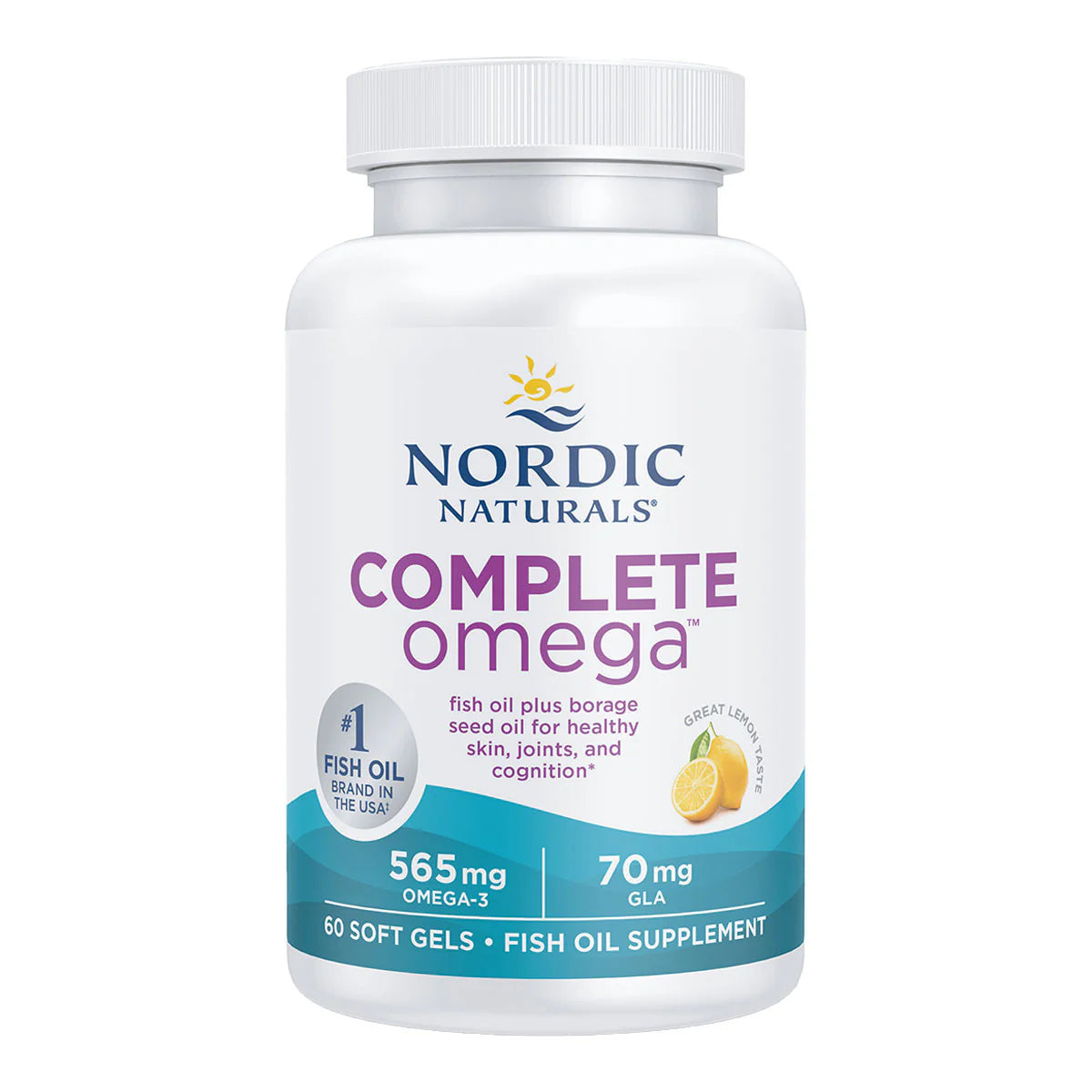 Nordic Naturals Complete Omega Softgel - 565mg Omega 3 con GLA Limone