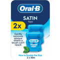 Oral-B Satin Tape Waxed Mint Dental Floss 2 x 50m