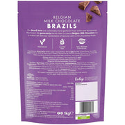 Forest Feast Belgian Milk Chocolate Brazil Nuts chocolate coated Brazil nuts 1kg pack ingredients and allergen information