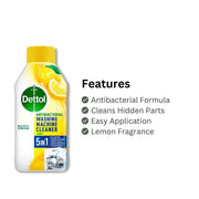Dettol 5 In 1 Antibacterial Washing Machine Cleaner Lemon 250ml features